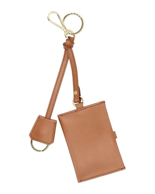 Prada White Leather Keychain Card Holder