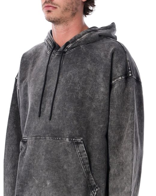 DIESEL Gray Boxt Hoodie Washed for men