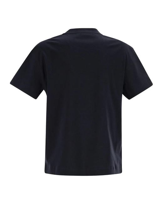 Brunello Cucinelli Black Cotton Jersey T-Shirt With Shiny Tab