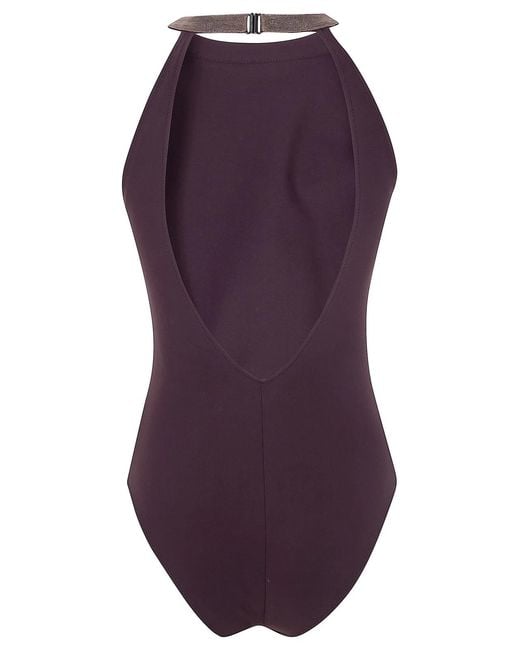 Brunello Cucinelli Purple One Piece Swimsuit