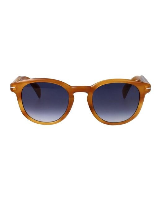 David Beckham Blue Horn Acetate Sunglasses for men
