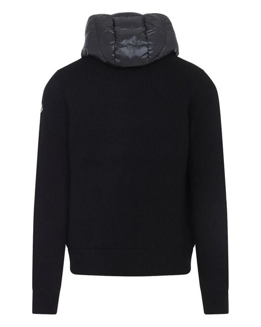 Moncler Black Logo-Patch Padded Jacket for men