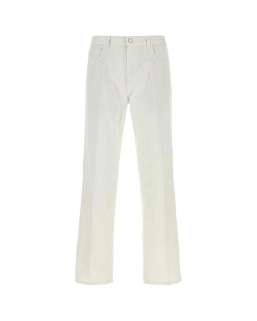 Prada White Chalk Cotton Pant for men