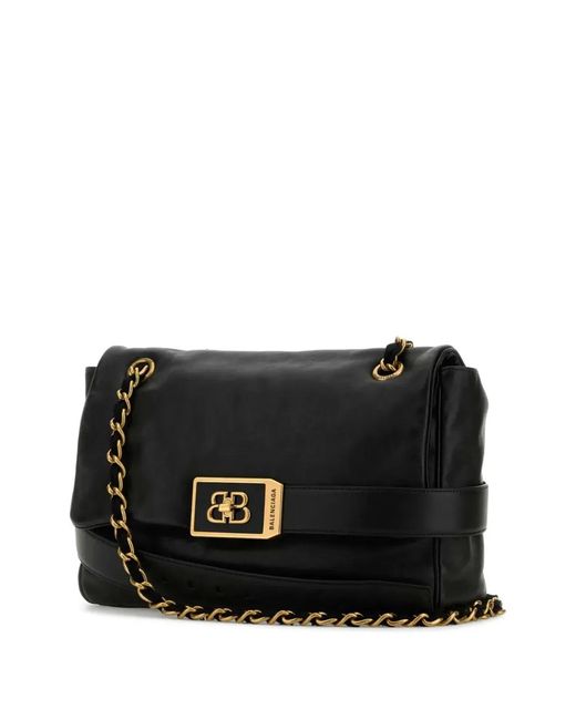 Balenciaga Black Modu Medium Flap Bag With Chain