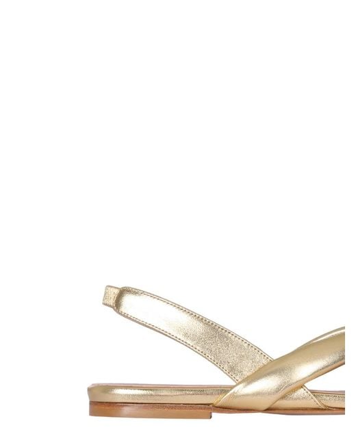 Gia Borghini Metallic Leather Slingback Sandals