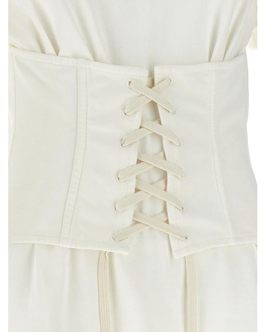 McQueen White Corset T-Shirt