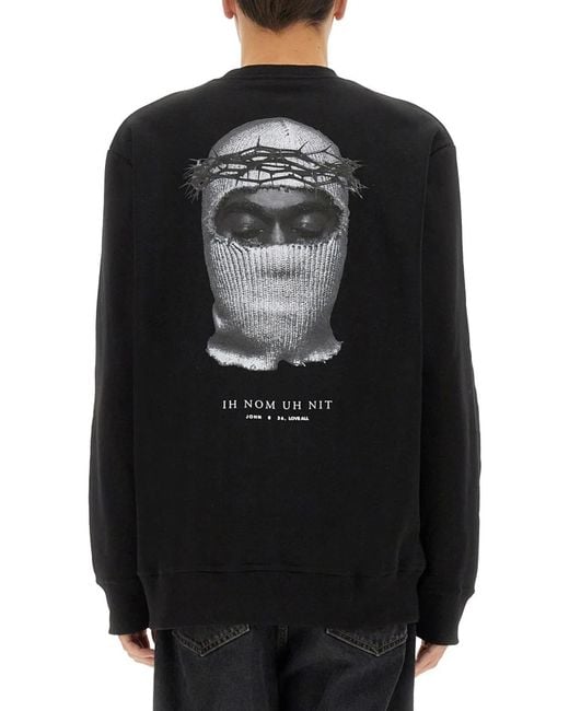 Ih Nom Uh Nit Black Crown Mask Print Sweatshirt for men
