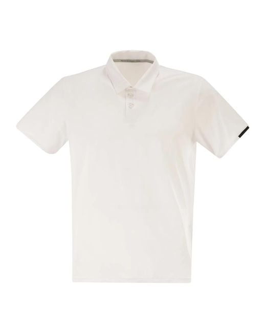 Rrd White Stretch Oxford Polo Shirt for men