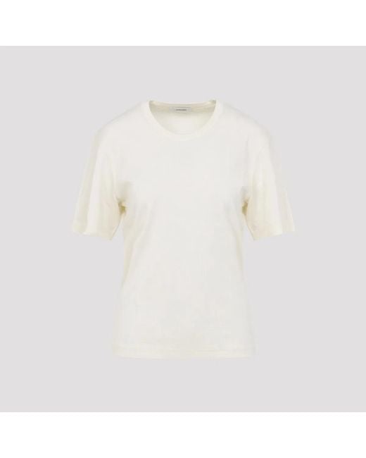 Lemaire White Rib Collar T-Shirt