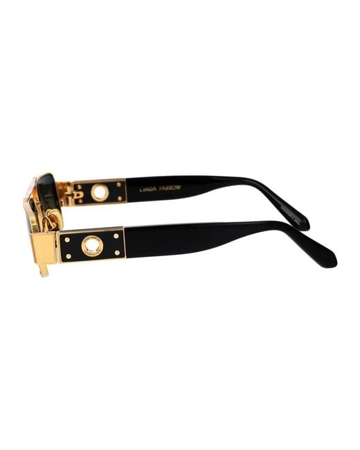 Linda Farrow Black Yellowgold/ Titanium Sunglasses