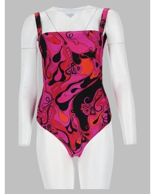 Emilio Pucci Pink Printed One-Piece Swimsuit