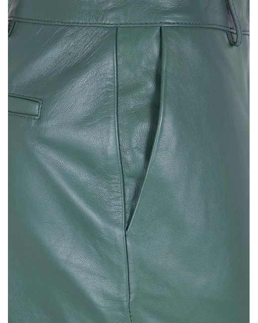 Frankie Shop Green "Lior" Leather Capri Pants