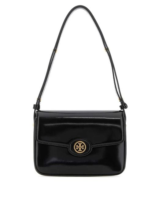 Tory Burch Black Robinson Spazzolato Convertible Shoulder Bag
