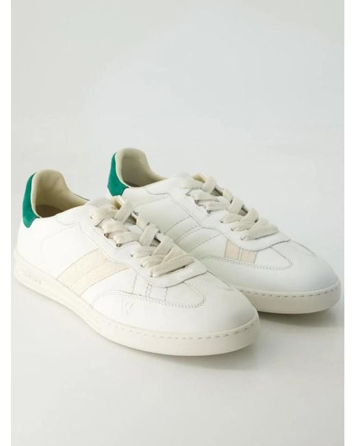 Woolrich White Off- Double U. T Calf Leather Sneakers for men