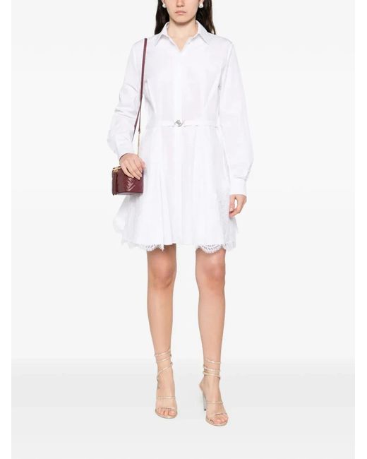 Versace White Belted Cotton Shirt Dress