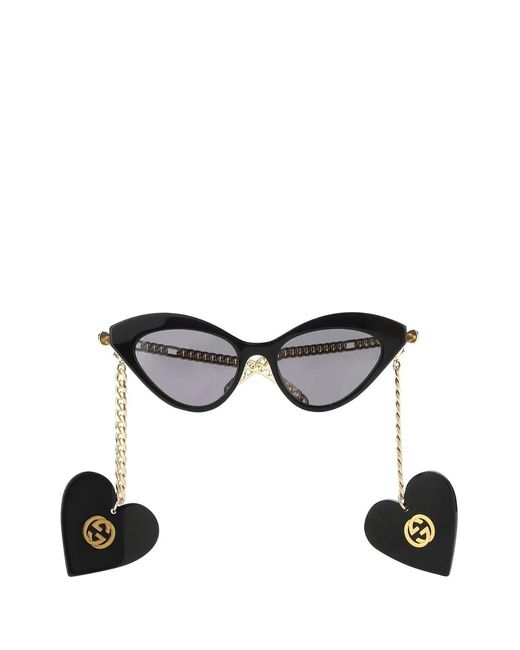 Gucci Black Two-Tone Acetate And Metal Sunglasses