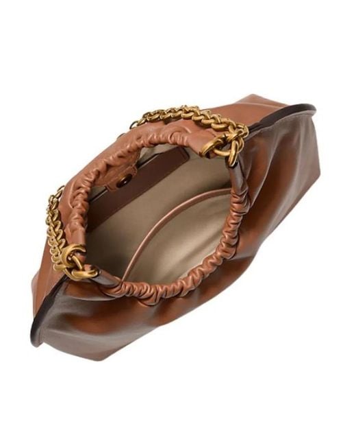 Michael Kors Brown Chain Strap Gathered Bag