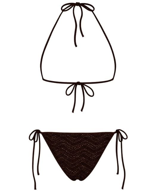 Missoni Brown Costume Bikini Con Paillettes