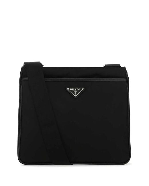 Prada Black Re-Nylon Messenger Bag for men