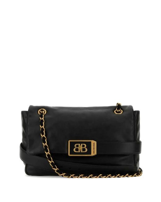 Balenciaga Black Modu Medium Flap Bag With Chain