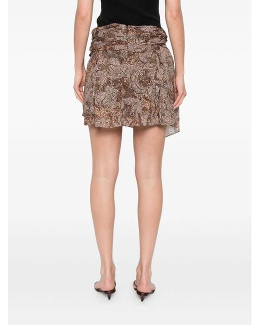 Isabel Marant Brown Camia Printed Mini Skirt