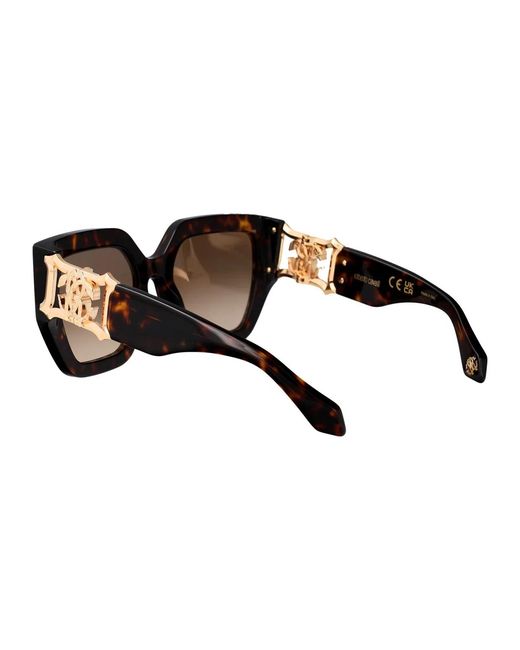 Roberto Cavalli Brown Havana Acetate And Metal Sunglasses