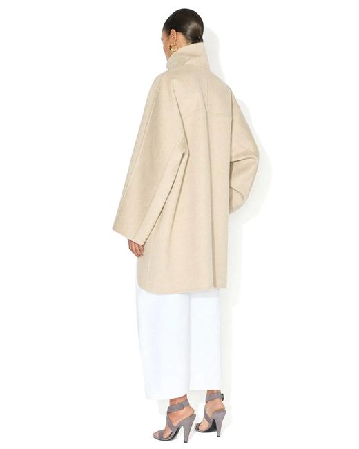 Alaïa Natural Alaia Asymmetric Cashmere Coat