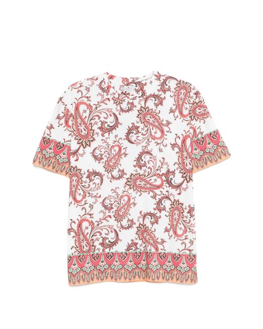 Etro Pink Cotton T-Shirt Roma for men