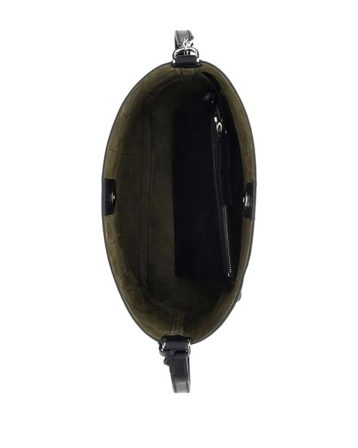 Hogan Black Hocket Small Leather Hobo Bag