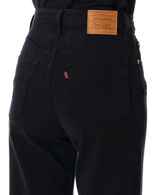 Levi's Black Ribcage High-Rise Ankle Jeans