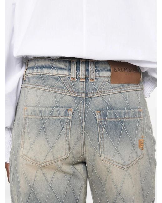 Balmain Gray Denim Cotton Jeans