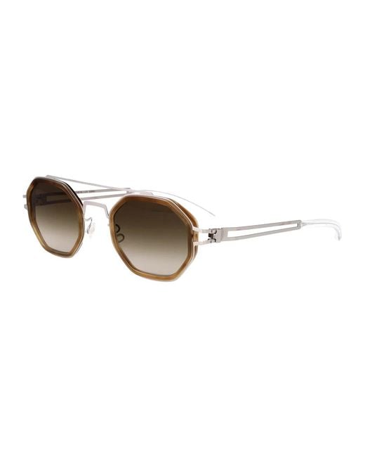 Mykita Brown A92-Shiny/Galapagos Steel + Acetate Sunglasses