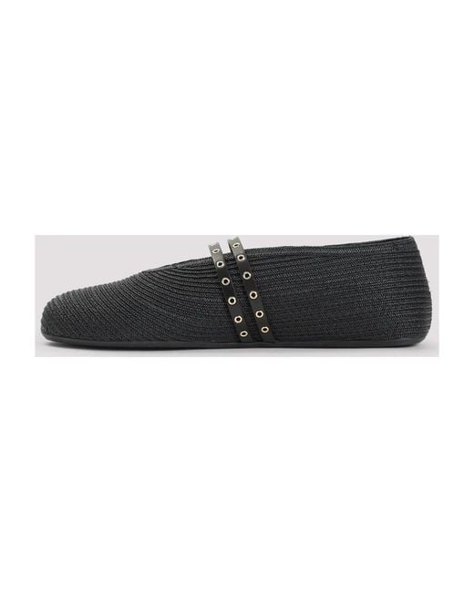 Alaïa Black Alaia Paper Straw Ballerinas