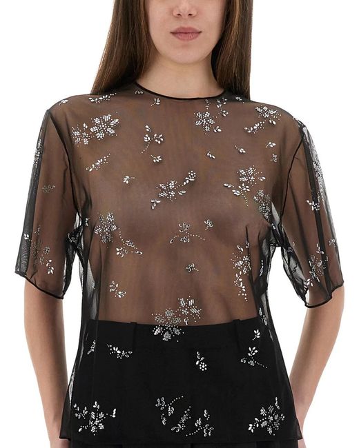Rabanne Black Transparent Top With Applications