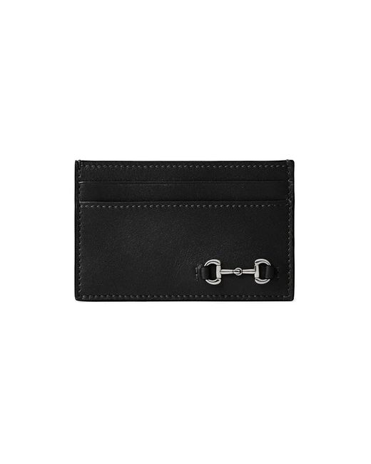 Gucci Black Leather Card Holder for men