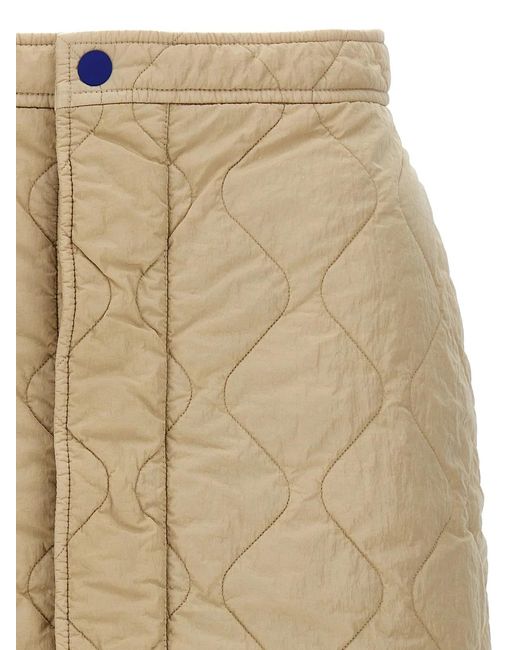 Burberry Natural Quilted Nylon Skirt
