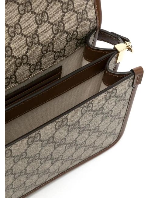 Gucci Brown Canvas Leather Shoulder Bag for men