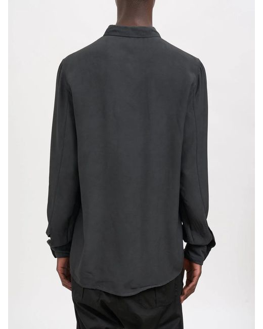 Poeme Bohemien Gray Regular Cotton And Cupro Shirt for men