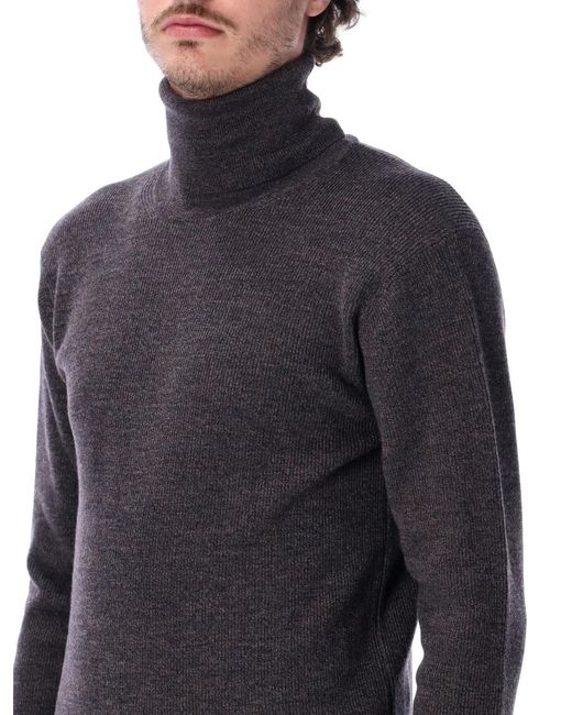 Lemaire Blue Turtleneck Mouline for men