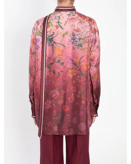 Gucci Red Printed Silk Shirt