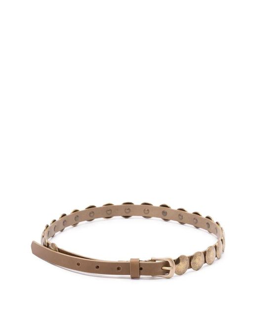 Golden Goose Deluxe Brand Multicolor Belt Trinidad Thin Washed Leather Flesh Side With Studs