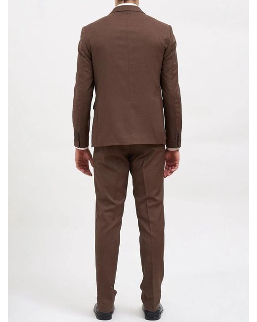 Daniele Alessandrini Brown Single-Breasted Suit for men