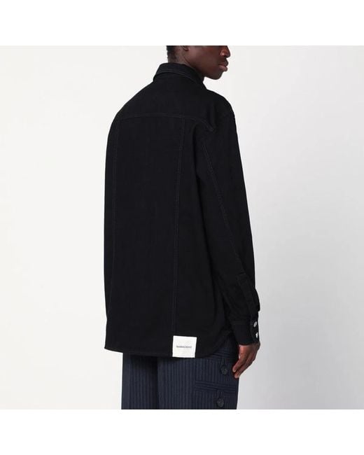 NAMACHEKO Black Denim Shirt Jacket for men