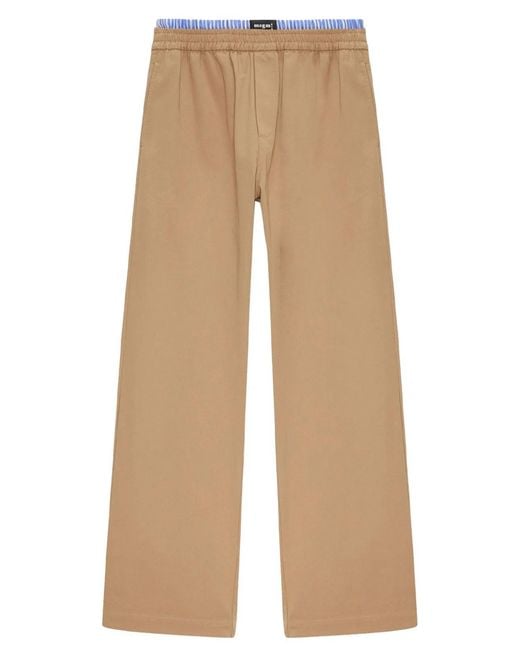 MSGM Natural Cotton Trousers for men