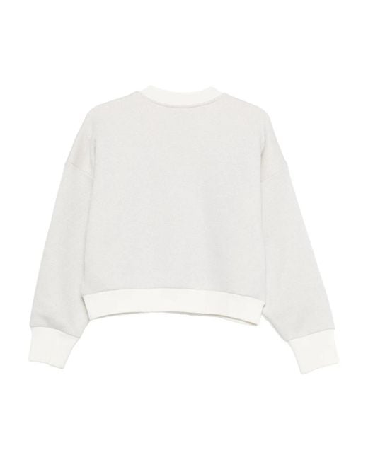 Emporio Armani White Lurex Sweatshirt