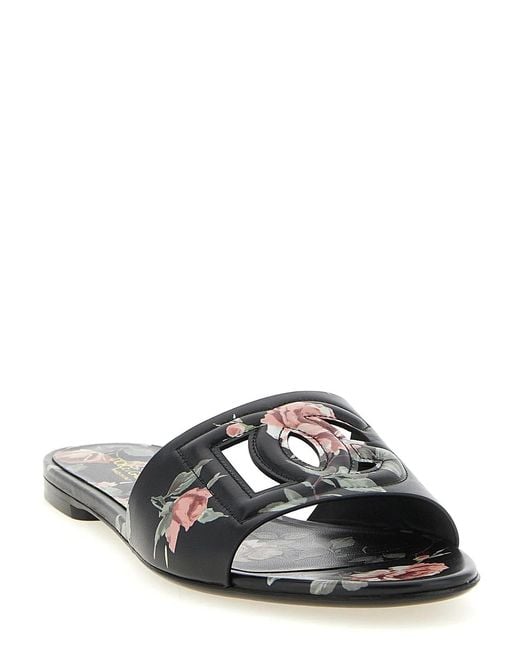 Dolce & Gabbana Black Dolce & Gabbana 'Bianca' Slides