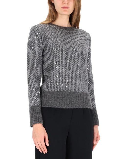Herno Gray Metallic Effect Sequin Jersey