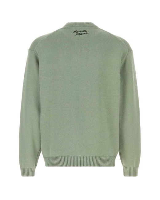 Maison Kitsuné Green Maison Kitsuné Mint Cotton Blend Sweater for men