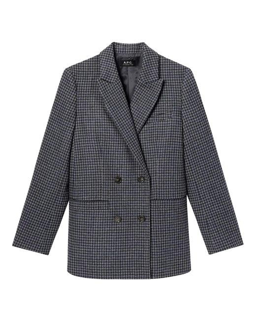 A.P.C. Gray Lucy Double Breasted Blazer