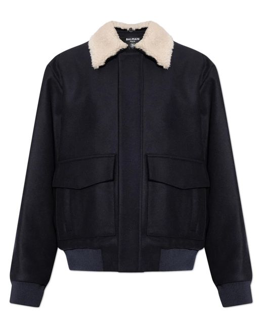 Balmain Blue Bomber Jacket for men